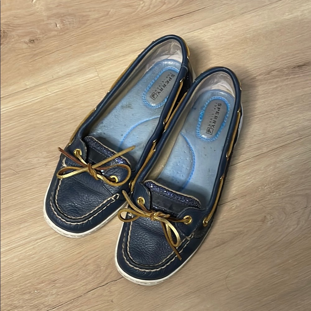 Sperry Women's Navy Boat Shoes. Sparkles! Size 8. Great Used Condition!‎
